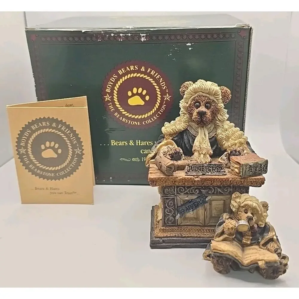 1997 Boyds Bears &‎ Friends The Folkstone Judge Griz Hissonah Figurine U311